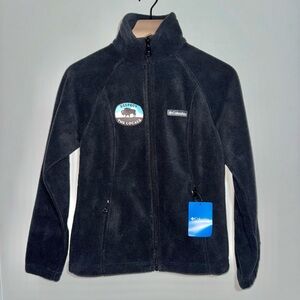 Columbia Sportswear Stand Up Collar Jacket Black Polyester Fleece Women Size XS